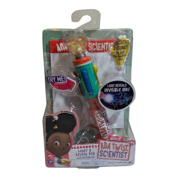 Ada Twist Scientist Light & Reveal Pen And Notebook W/Lights & Sounds Toy-- New - Picture 1 of 4